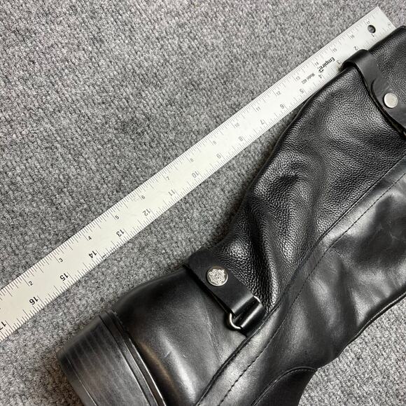 FRANCO SARTO Womens Black Side Zip Knee High L-Crash Riding Boots Size 6.5 WC - Picture 10 of 13